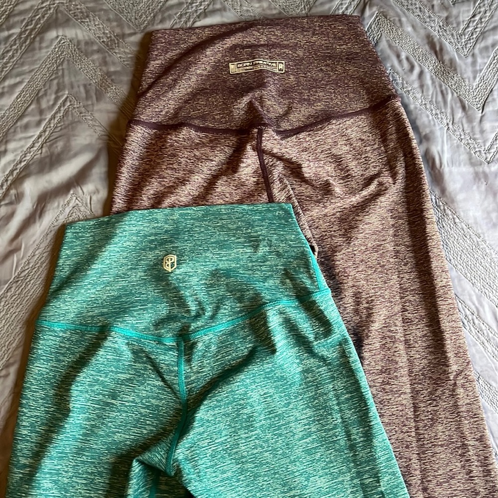 Two pair size medium Born Primitive “your go to leggings 2.0”. 24” inseam